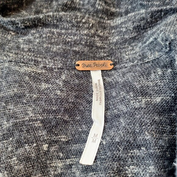 Free People Vest Charcoal Gray Sleeveless Longline Knit Duster Womens Medium - Picture 4 of 10